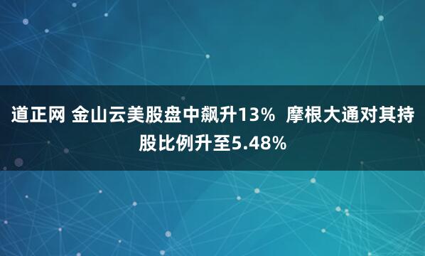 道正网 金山云美股盘中飙升13%  摩根大通对其持股比例升至5.48%