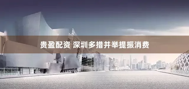 贵盈配资 深圳多措并举提振消费